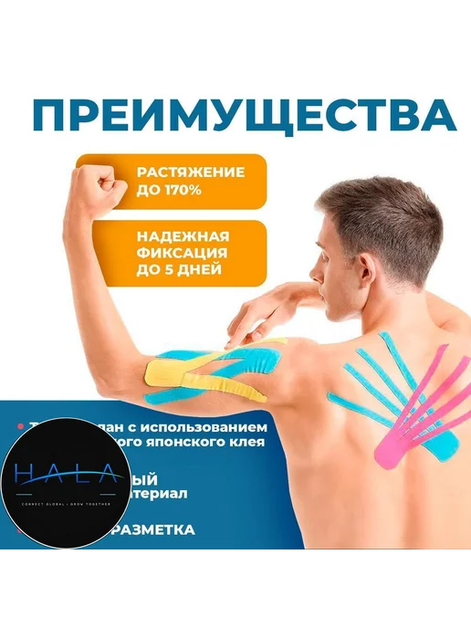 Кинезиотейп спортивный 5 см × 500 см, бежевый, перфорированн…, бежевый, фото 6