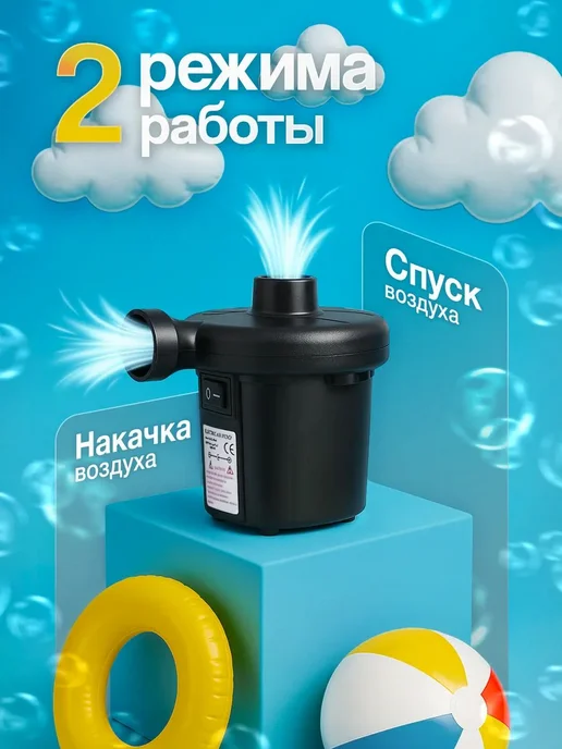 Теплмяг Воздушный насос для матраса электрический, для, вариант, фото 4