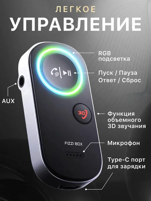 Profit FM трансмиттер с Bluetooth 5.3 в машину 2 USB порта, Блютуз адаптер для авто, фото 4