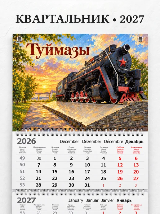 Календарь квартальный 2027 Туймазы