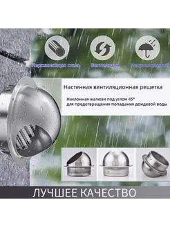 Выход стенной металлический D50 мм, нержавейка