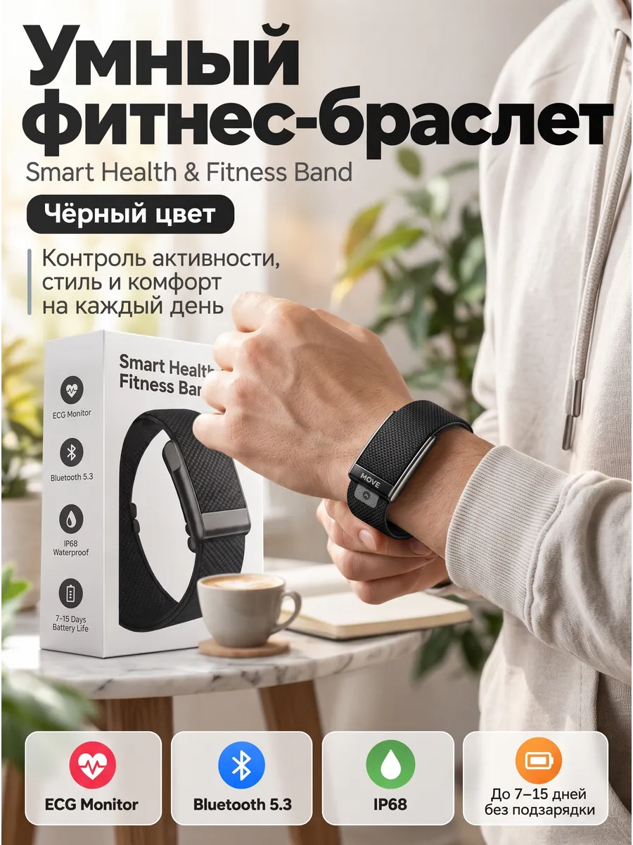 Фитнес браслет Smart Health & Fitness Band без экрана — фото 1