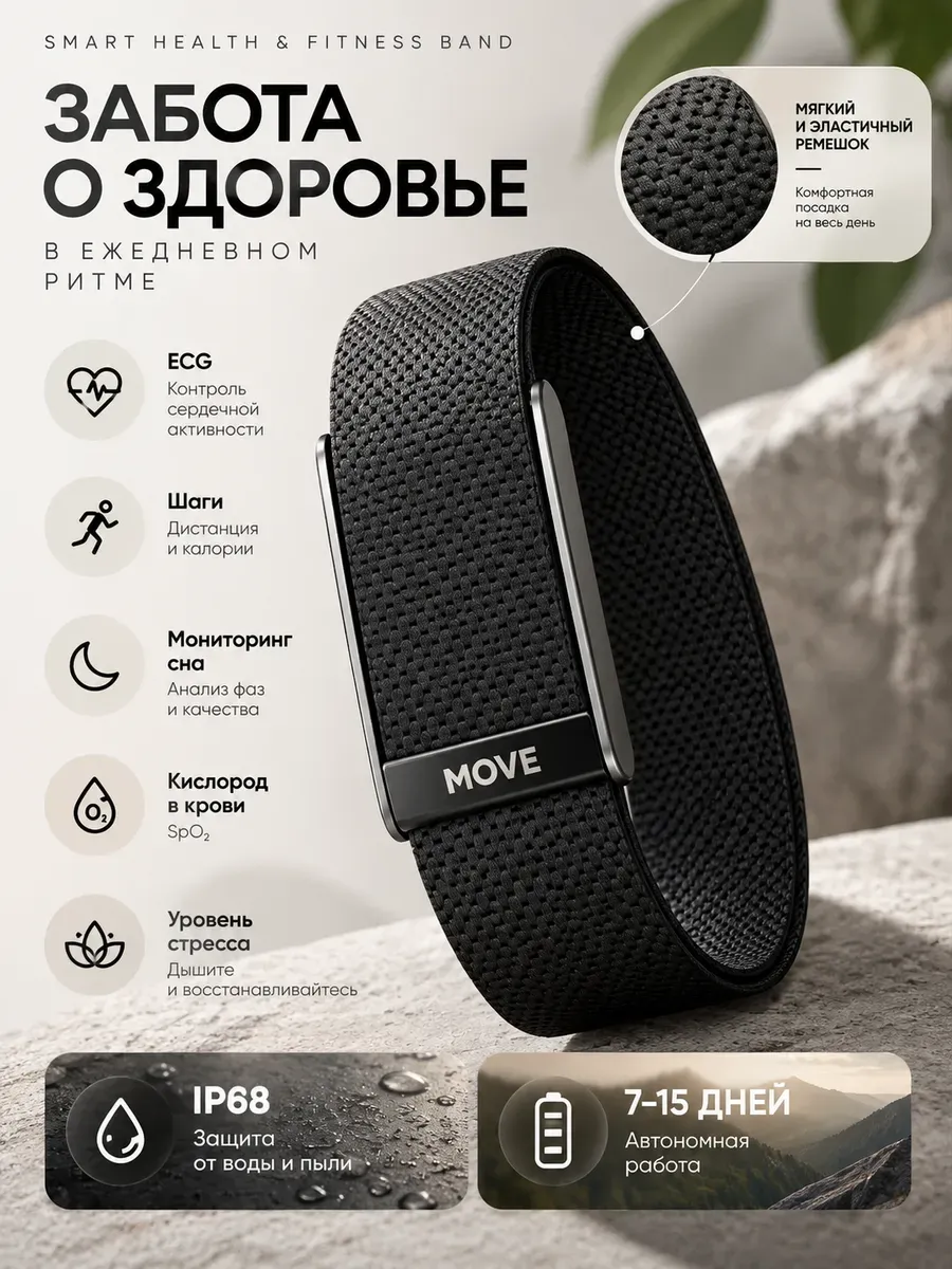 Фитнес браслет Smart Health & Fitness Band без экрана — фото 2