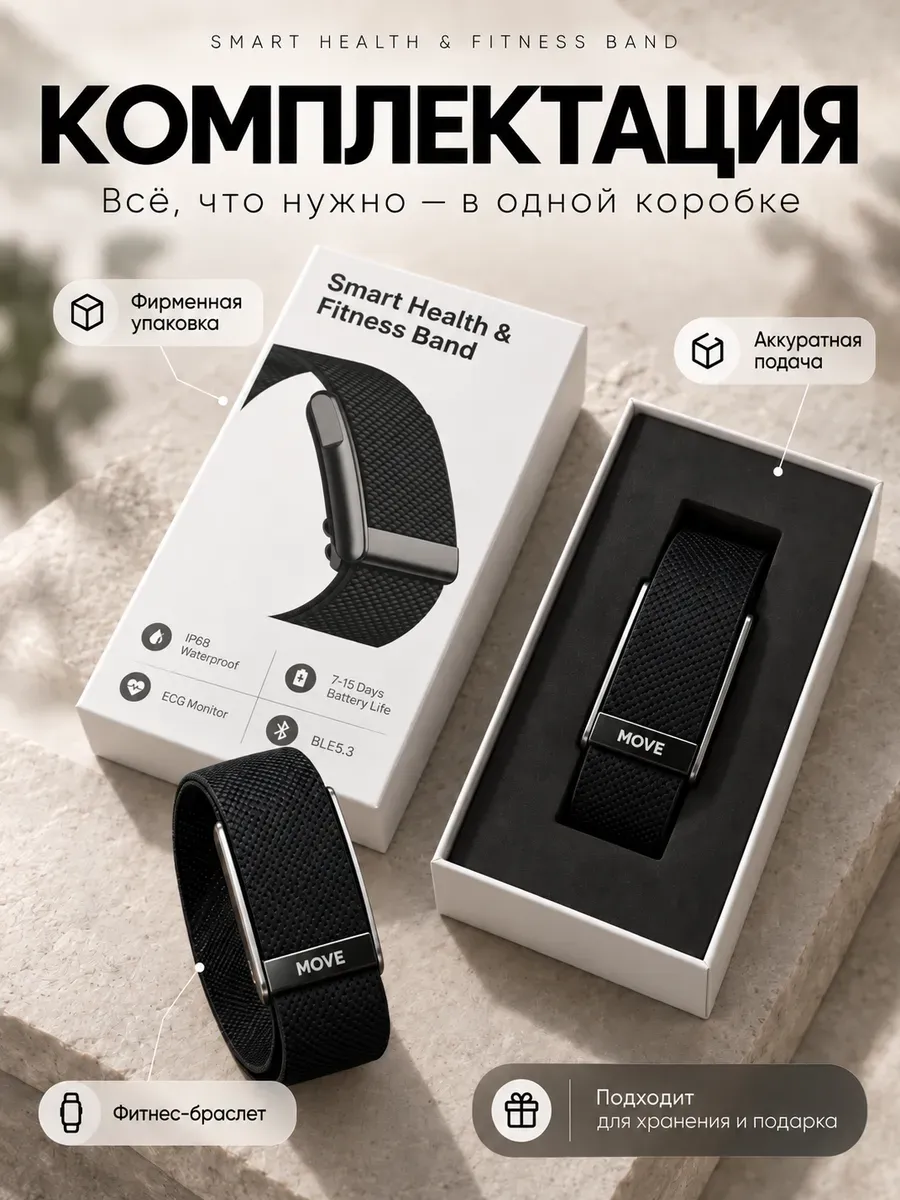 Фитнес браслет Smart Health & Fitness Band без экрана — фото 5