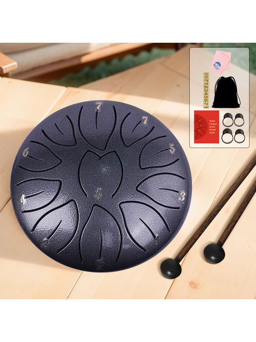 Стальной Handpan 6 дюймов, 11 нот, серебро, перкуссия, серебристый, фото 2