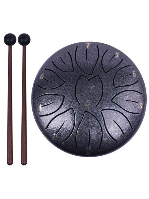 Стальной Handpan 6 дюймов, 11 нот, серебро, перкуссия, серебристый, фото 3