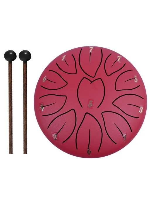 6 дюймов 11 нот Steel Tongue Drum Handpan для для {Brand} (К, красный, фото 3