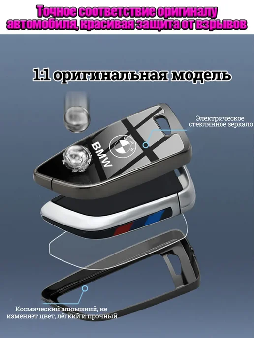 Ключ-брелок для автомобиля BMW с ароматизатором, черный, фото 3