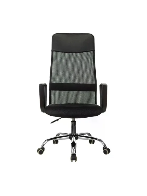 Кресло VB_EChair-510 TW сетка ткань черный хром, черный, фото 2