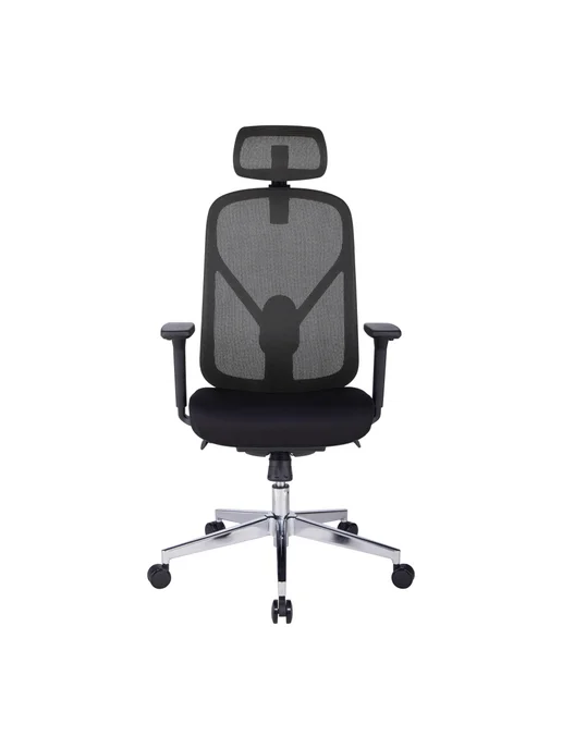 Кресло BN_Zm_EChair-500 MC сетка ткань, черный хром, черный