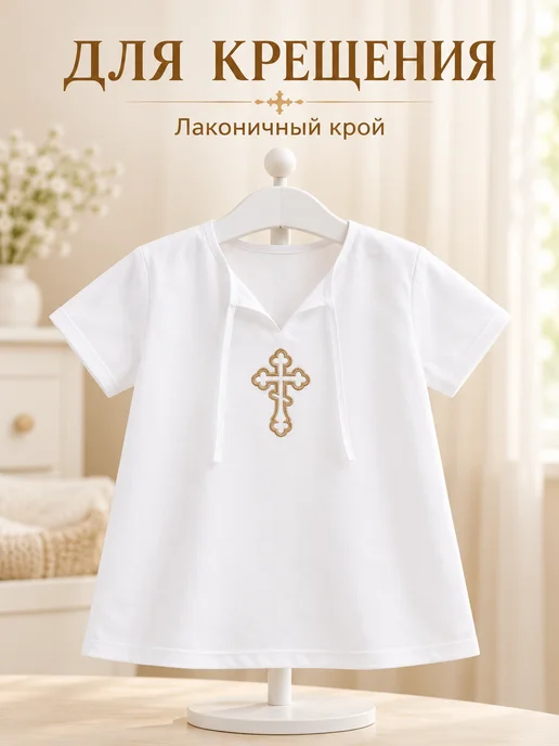 Крестильная рубаха на крестины, вариант, фото 2