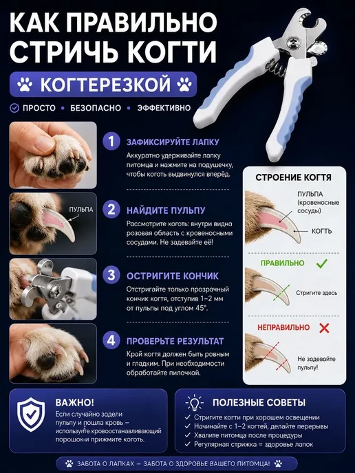Когтерезка для животных, 12см, острые лезвия, вариант, фото 4