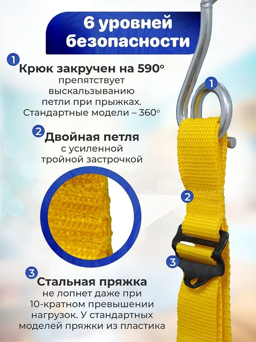 Прыгунки детские на круге 3 в 1 с крюком, подвесные, синий, фото 5