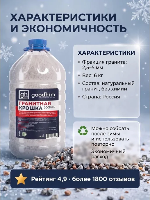 Нет бренда Антигололедный реагент гранитная крошка GOODHIM, противоголо, вариант, фото 6