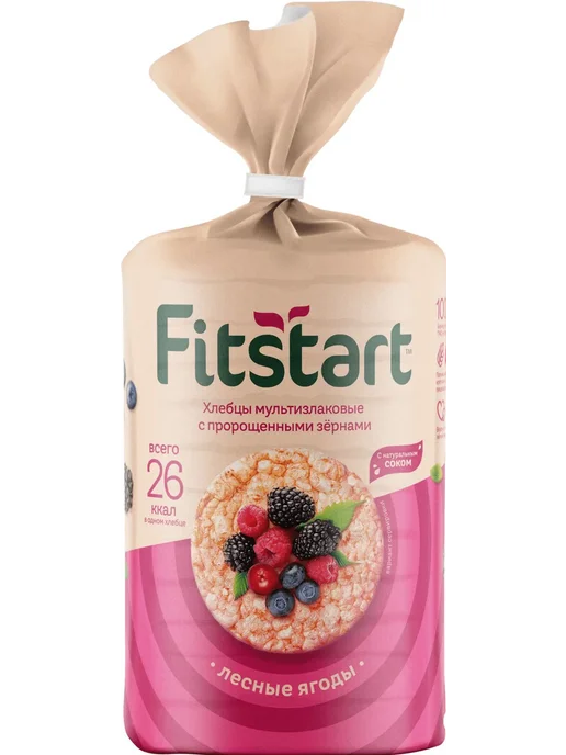 Хлебцы мультизлаковые Лесные ягоды FITSTART,100г х 2шт, 100 г, 2 шт, фото 2