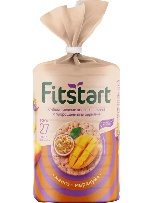 Хлебцы рисовые МангоМаракуйя FITSTART,100г х 2шт, 100 г, 2 шт, фото 2