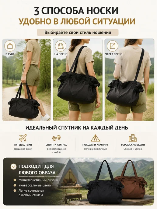 Сумка-трансформер для пикника, коврик и дорожная сумка, коричневый, фото 8