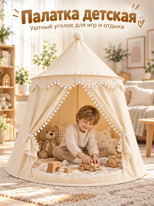 Gugusha Игровой домик для малышей, вместительный, белый