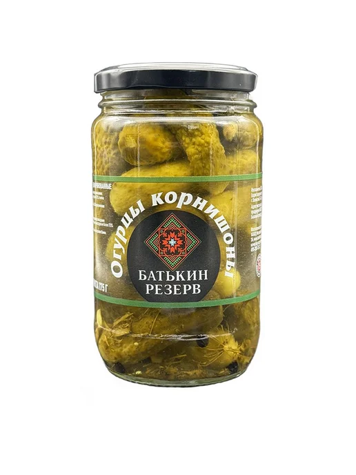 Огурцы маринованные корнишоны, Батькин резерв, 1 шт по 350 г, 1 шт, 350 г, фото 3