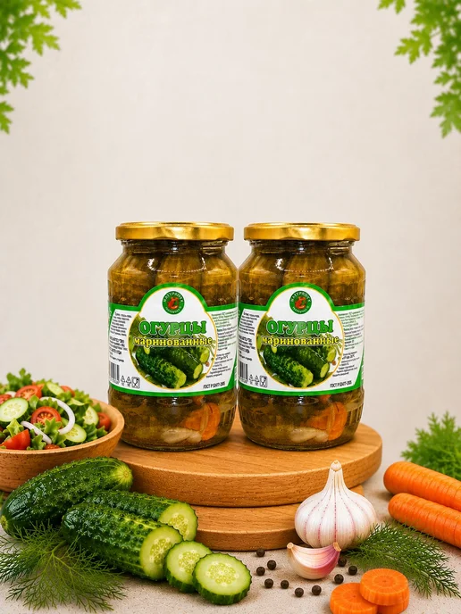 Огурцы солёные в маринаде, 2 шт. по 720 г, 2 шт, 720 г, фото 2