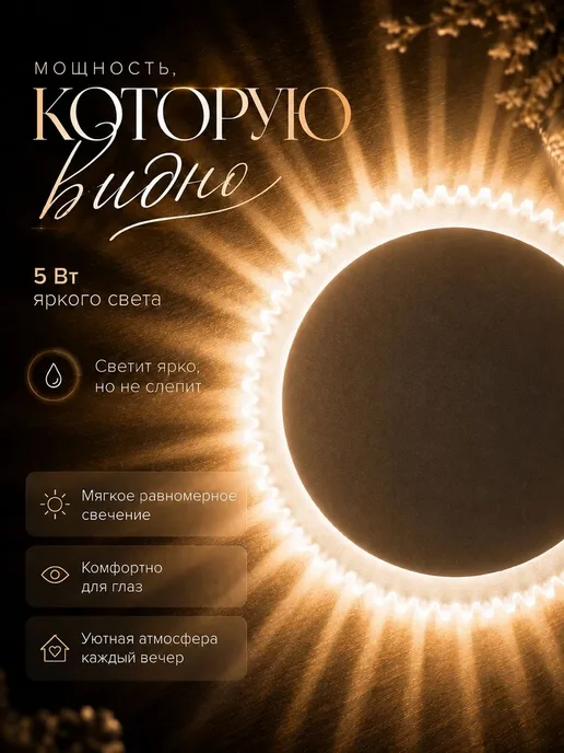 Ночник беспроводной настольный сенсорный, ночник с аккумулят, вариант, фото 6