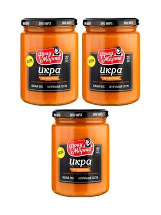 Фрау Марта икра из кабачков, 430 г, 3 штуки, 430 г