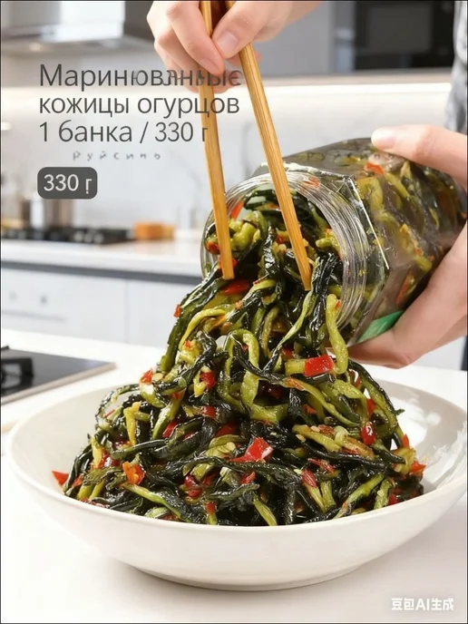 Маринованные кожицы огурцов 1 банка 330 г, 330 г, фото 3