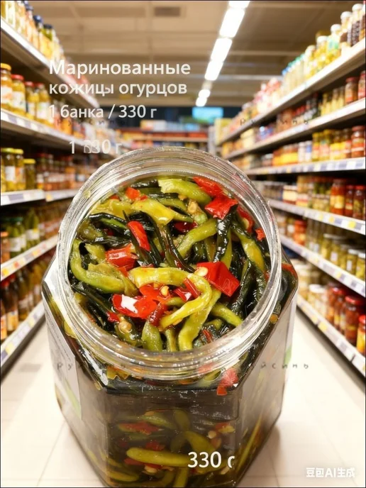 Маринованные кожицы огурцов 1 банка 330 г, 330 г, фото 4