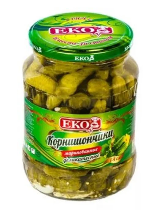 "ЕКО" Корнишоны Маринованные деликатесные 370гр.5шт, 370 г