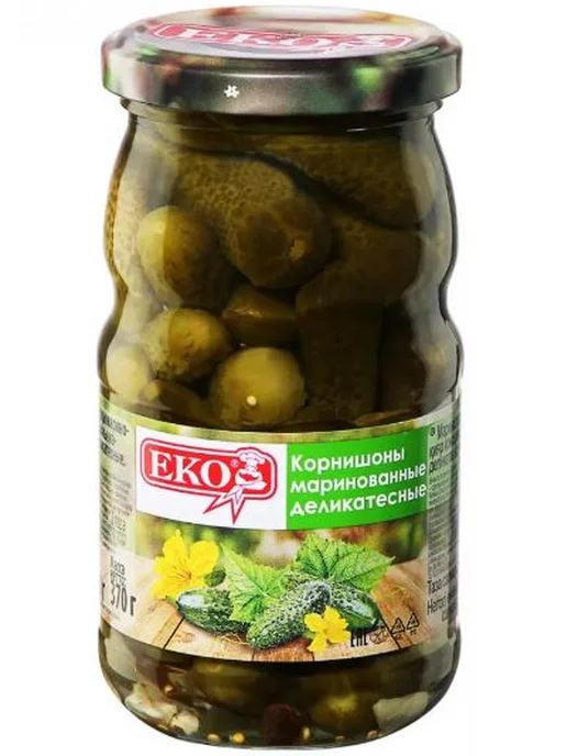 "ЕКО" Корнишоны Маринованные деликатесные 370гр.5шт, 370 г, фото 2