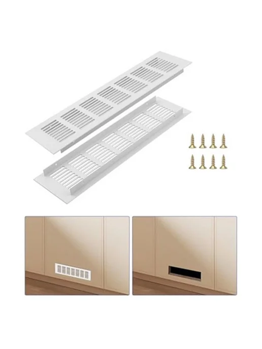 Алюминиевая вентиляционная решетка 20x5 см, белая, для шка, 20x5 см, фото 2