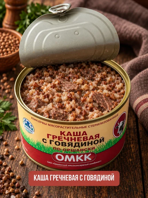 Каша с мясом консервы Беларусь гречневая с говядиной,1 шт х, 1 шт, фото 3