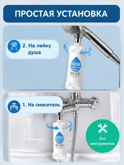 Фильтр для душа сменный картридж H201, белый, фото 3