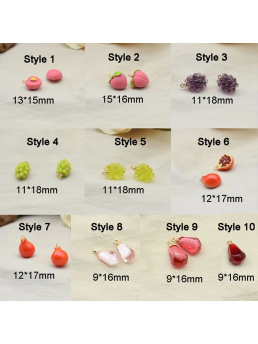 2 шт. 3D фруктовые подвески из смолы, DIY виноград, фурнитур…, 2 шт, фото 2