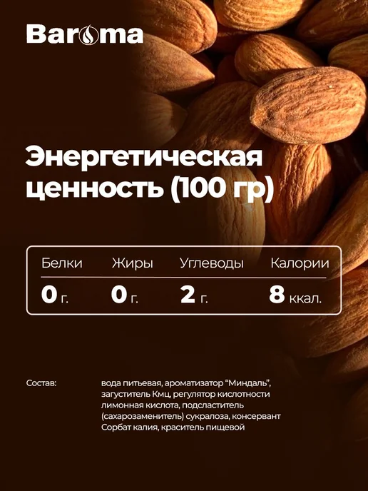 Сироп без сахара со вкусом "Миндаль" 1 литр, вариант, фото 2