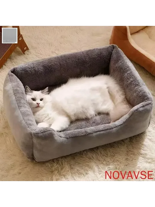 Лежанка для собак и кошек 60×45×15 см, серая, 60x45