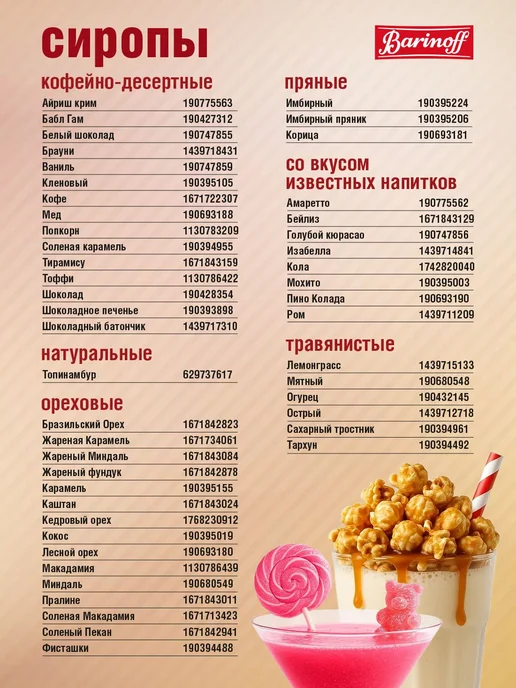 Сироп Кедровый орех для кофе, коктейлей, десертов, вариант, фото 7