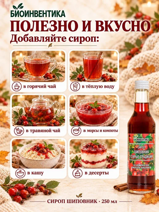 Сироп шиповника Биоинвентика "Шиповник. Старые традиции", мл, вариант, фото 4