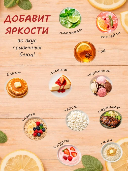 Сироп Лимон Мята натуральный морс концентрированный 1300 гр, 1,3 кг, фото 4
