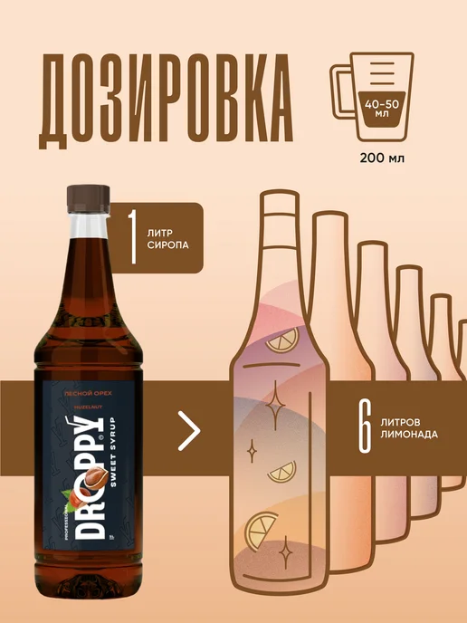 Сироп Лесной орех для кофе, десертов, лимонада и ПЭТ, вариант, фото 7