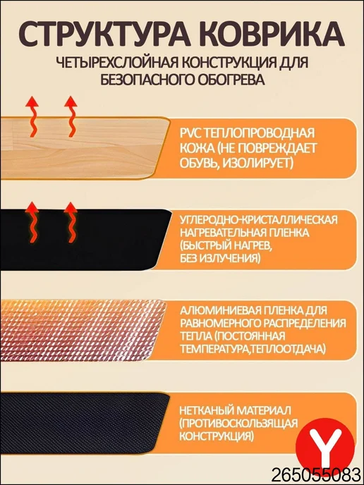 Коврик с подогревом, коричневый, фото 5