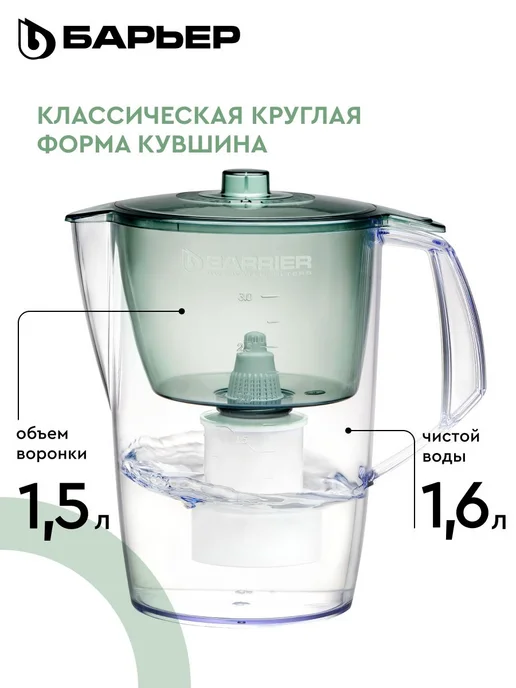 Фильтр для воды кувшин Норма, предотвращает накипь, улучшает, зеленый, фото 2