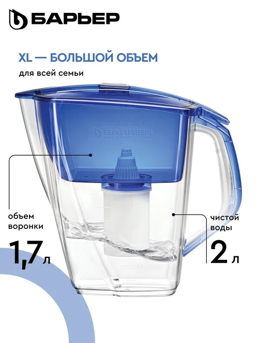 Фильтр для воды кувшин Гранд Нео XL, для большой семьи, 4,2, синий, фото 2