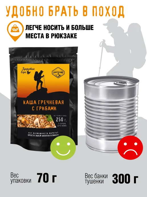 Каша гречневая Здоровая еда с грибами без варки быстрого для, вариант, фото 4