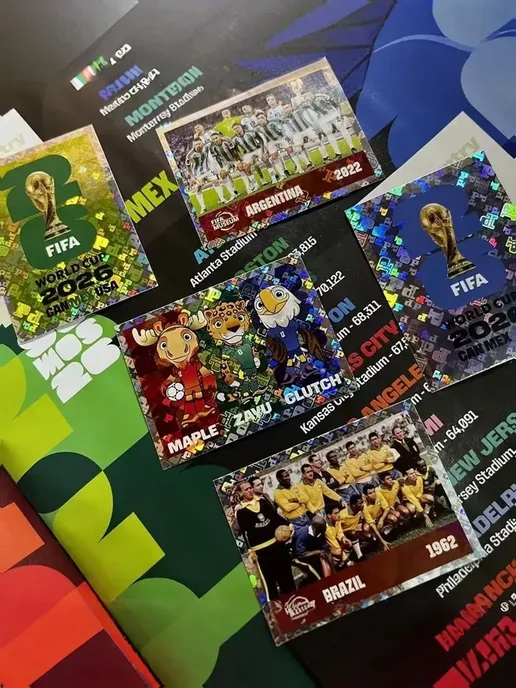 Набор наклеек FIFA WORLD CUP 2026 Чемпионат мира, 50 пак, синий, фото 5