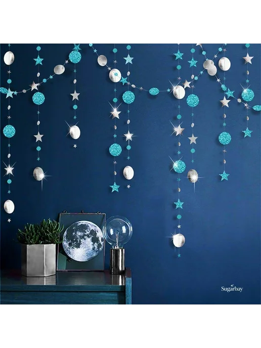 Гирлянда растяжка 400 см красный Черное серебро, черный, фото 3