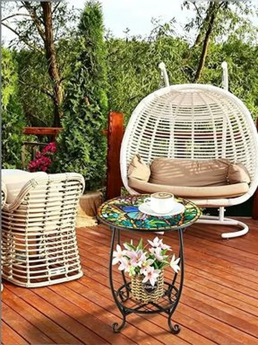 Садовый стол металлический 30х30х53 см, 30x30x53 см, фото 5