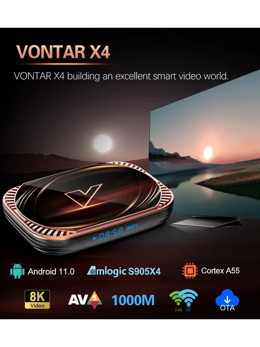 vontar X4 ТВ приставка Android 11.0 4 128 ГБ 4G32G, 128 ГБ, 32 г, фото 3