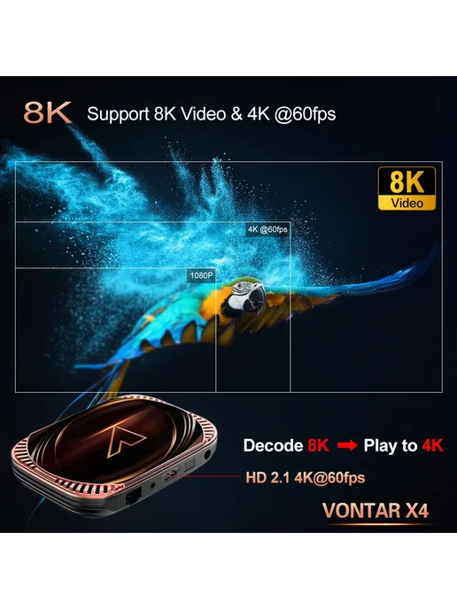 vontar X4 ТВ приставка Android 11.0 4 128 ГБ 4G32G, 128 ГБ, 32 г, фото 6