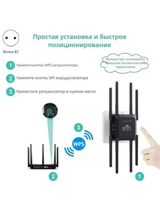 WiFi репитер Mesh IP67, 300 Мбит с, 8 антенн, вариант, фото 2